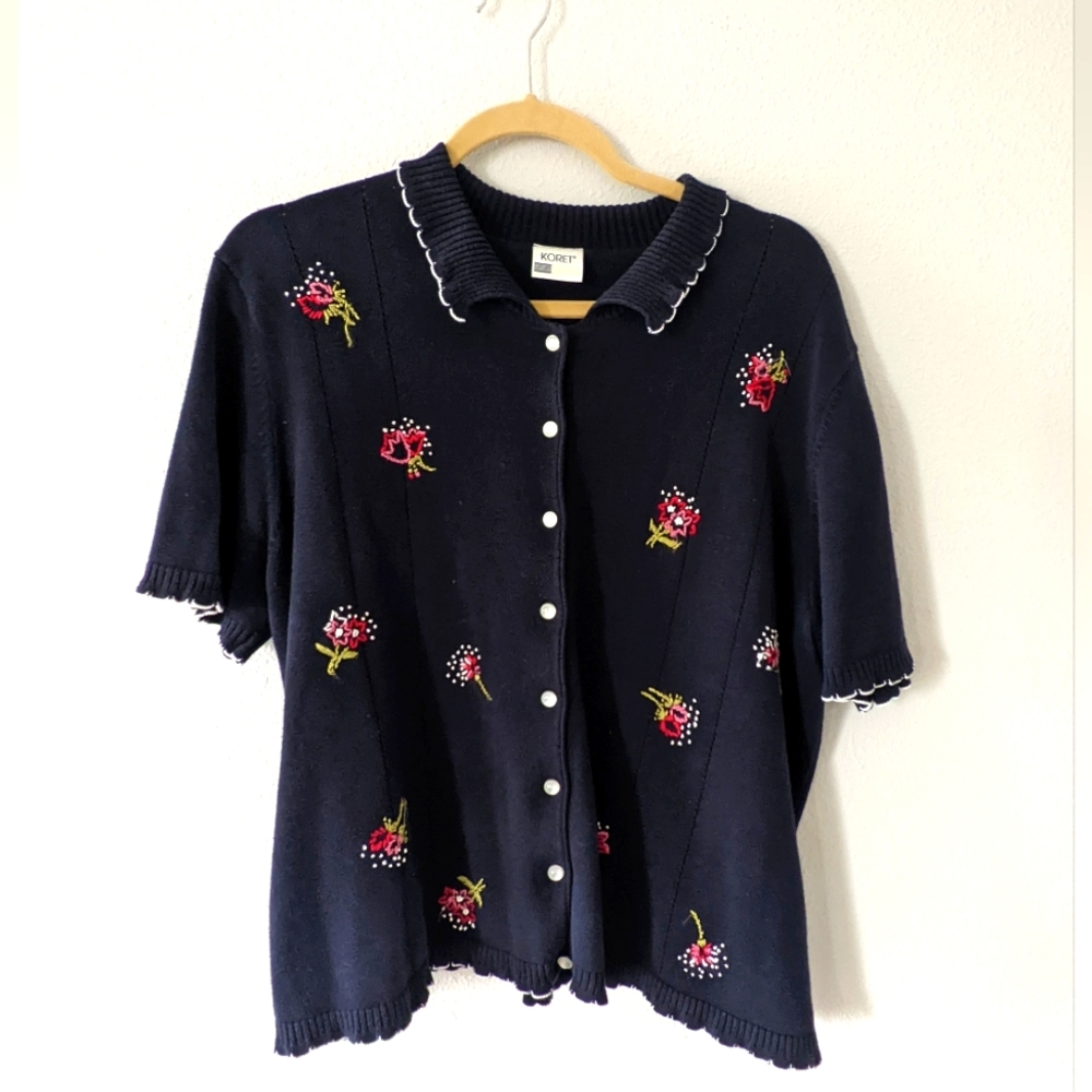 Koret Button Up Short Sleeve Cardigan